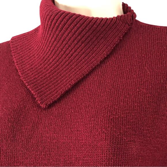 Cato Maroon Berry Shawl Fold Over Collar Accented Waist - Picture 9 of 16